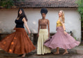 Long Wide Boho Skirt Musselin