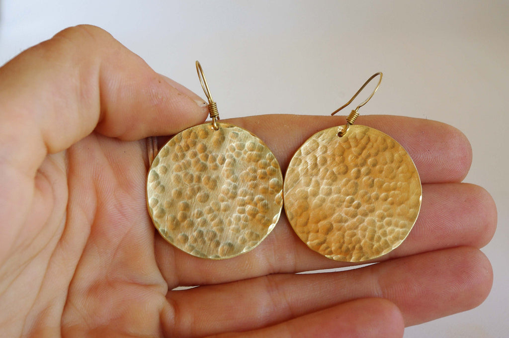 Round gold earrings