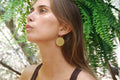 Small round gold-plated brass earrings