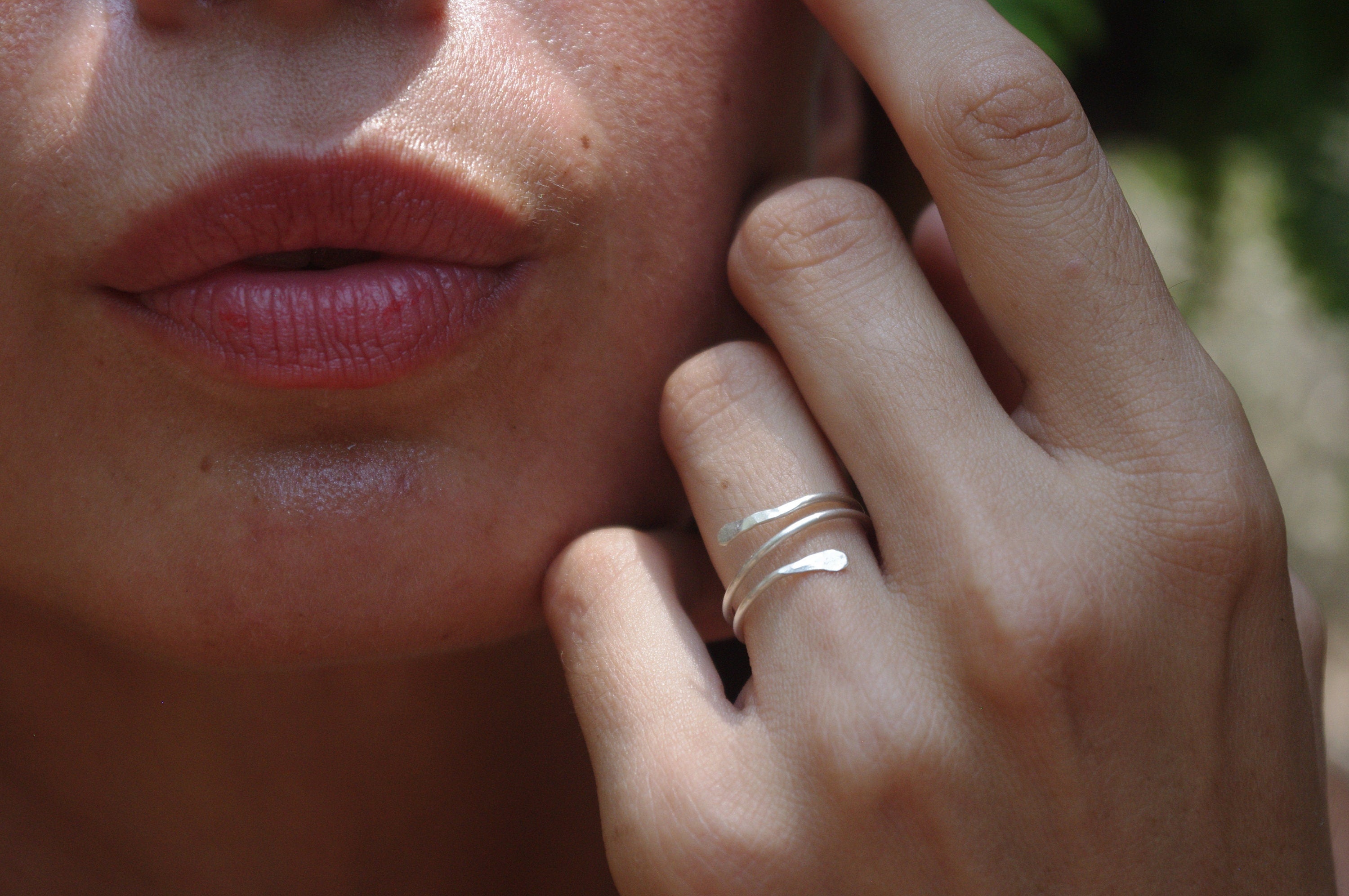 Set Creole Silber und feiner Ring, 925 Silber Set minimalistisch, feines Schmuck Set