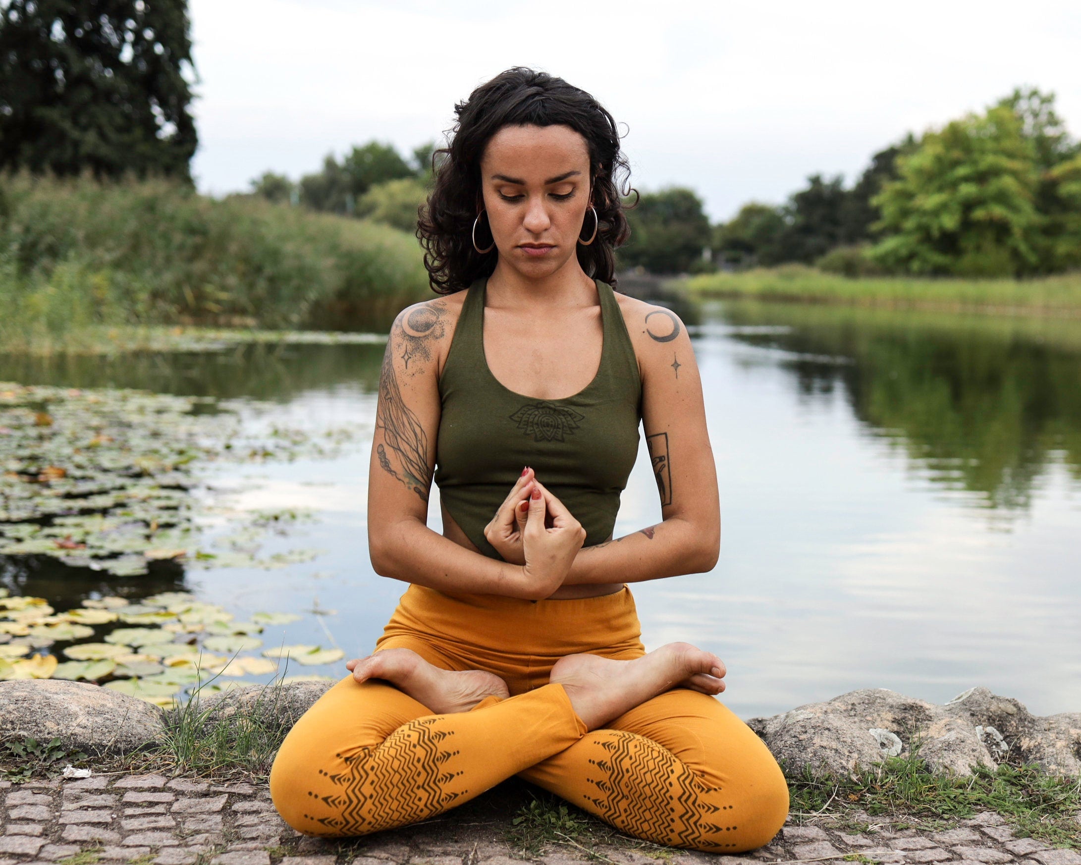 Cotton leggings, cotton yoga wear, natural yoga clothing