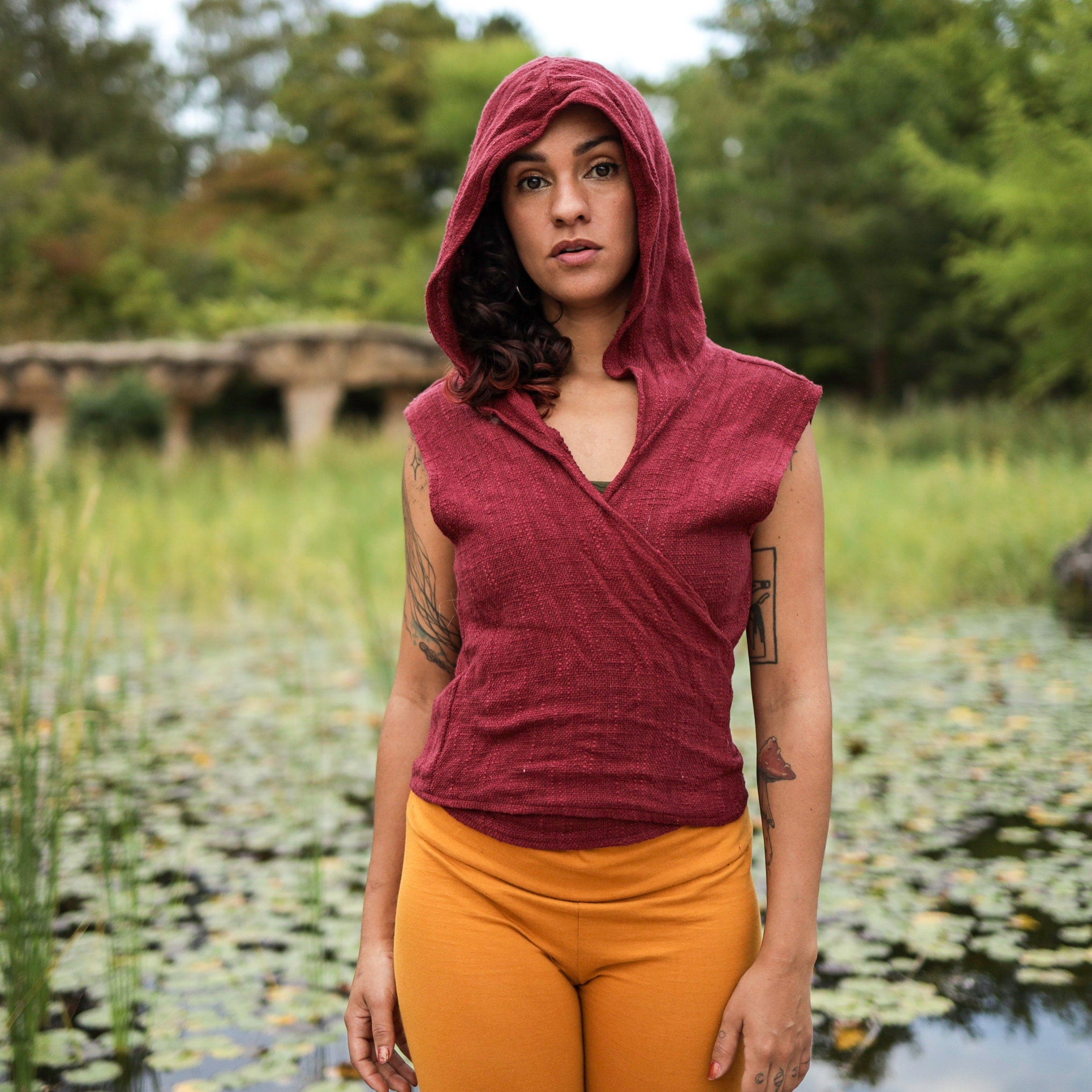 Boho-Wickeloberteil mit Kapuze