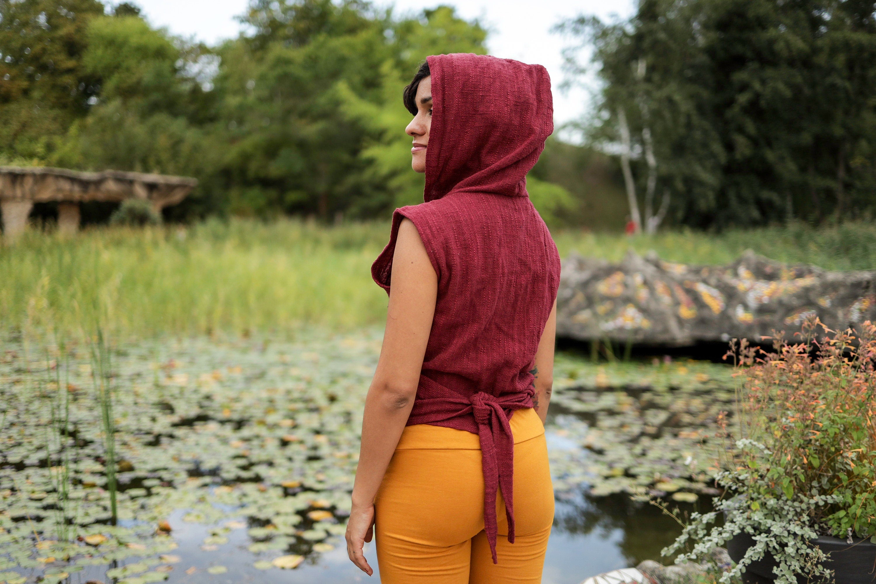 Boho-Wickeloberteil mit Kapuze