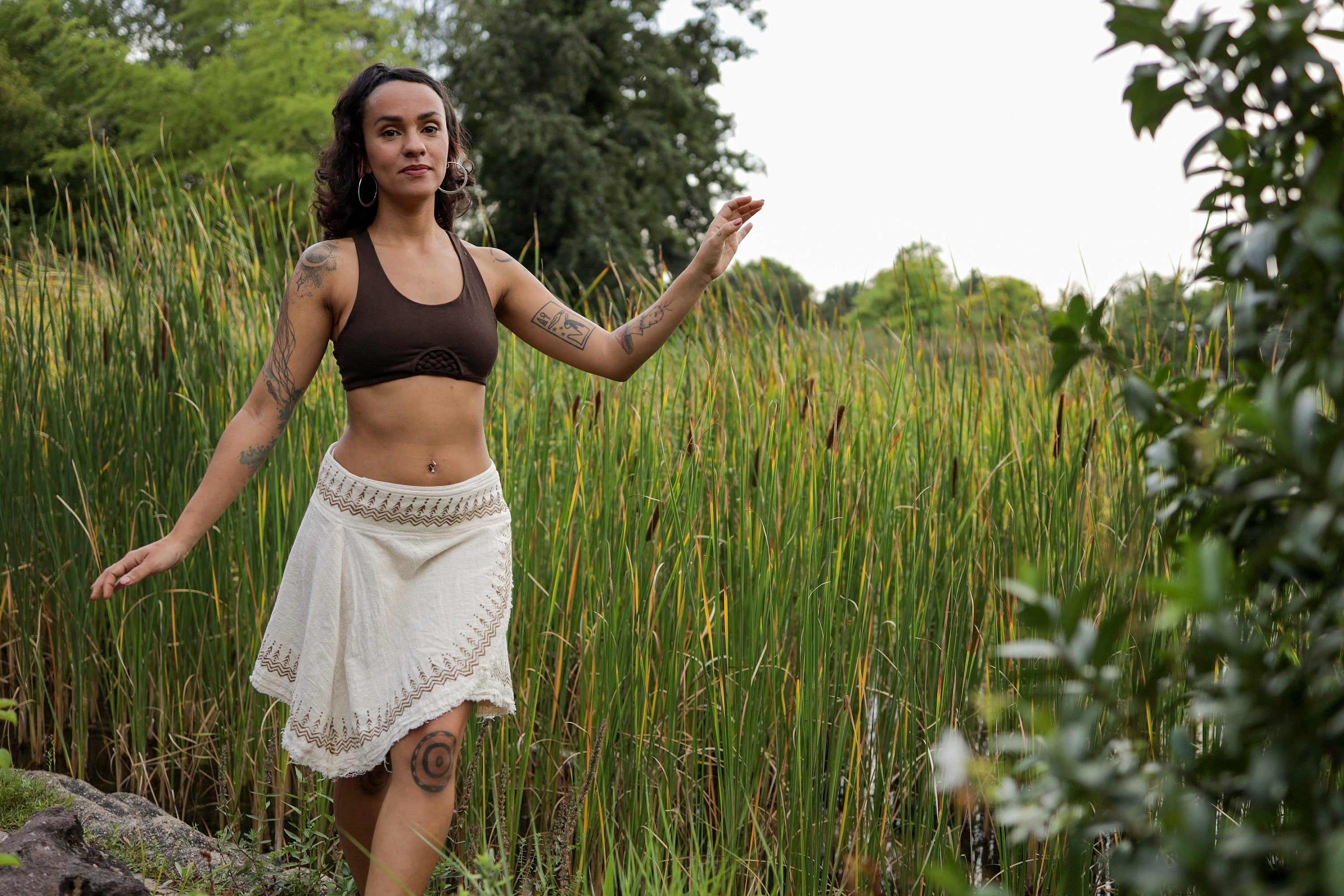 Insured shipping, knee-length wrap skirt