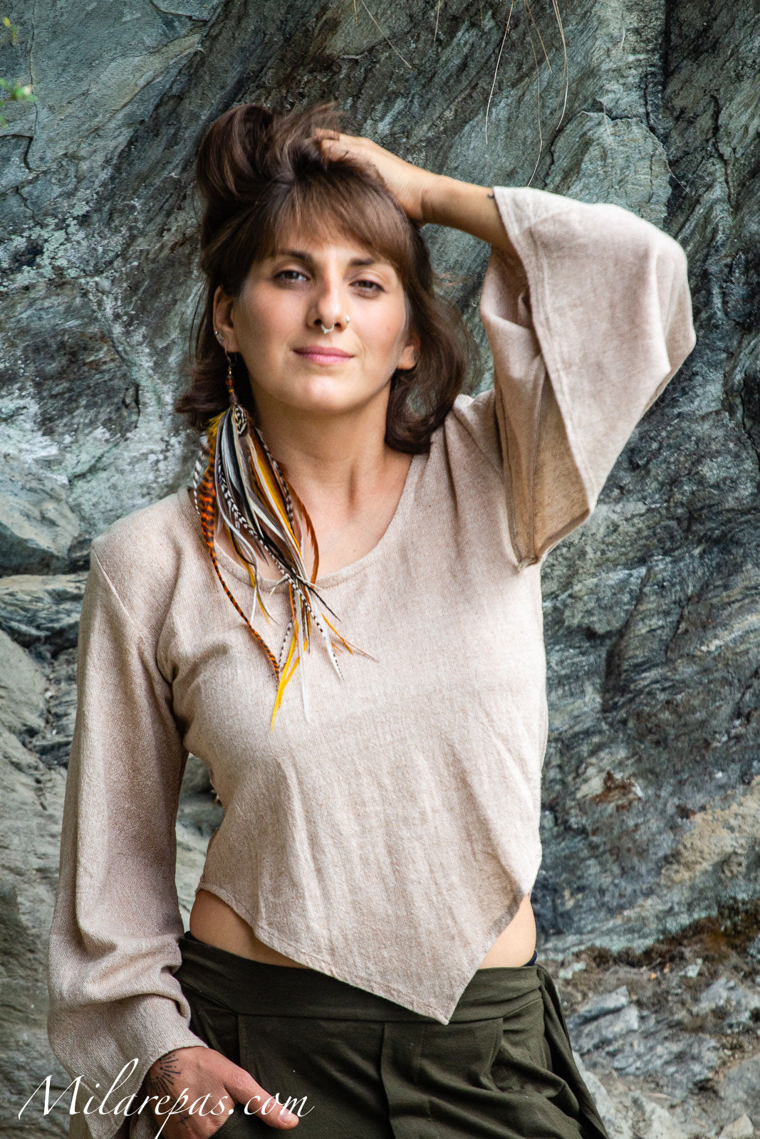 Boho top, long-sleeve top, fairy top