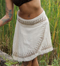 Insured shipping, knee-length wrap skirt
