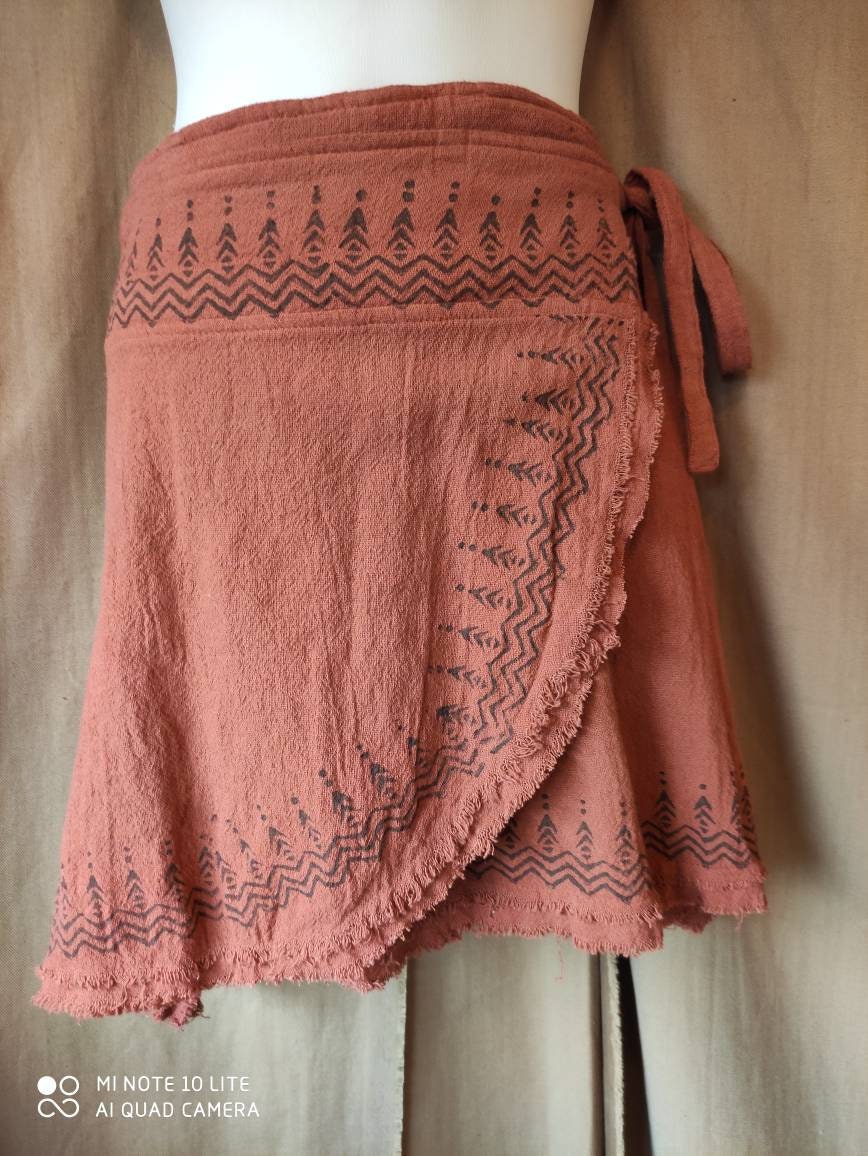 Cotton wrap skirt