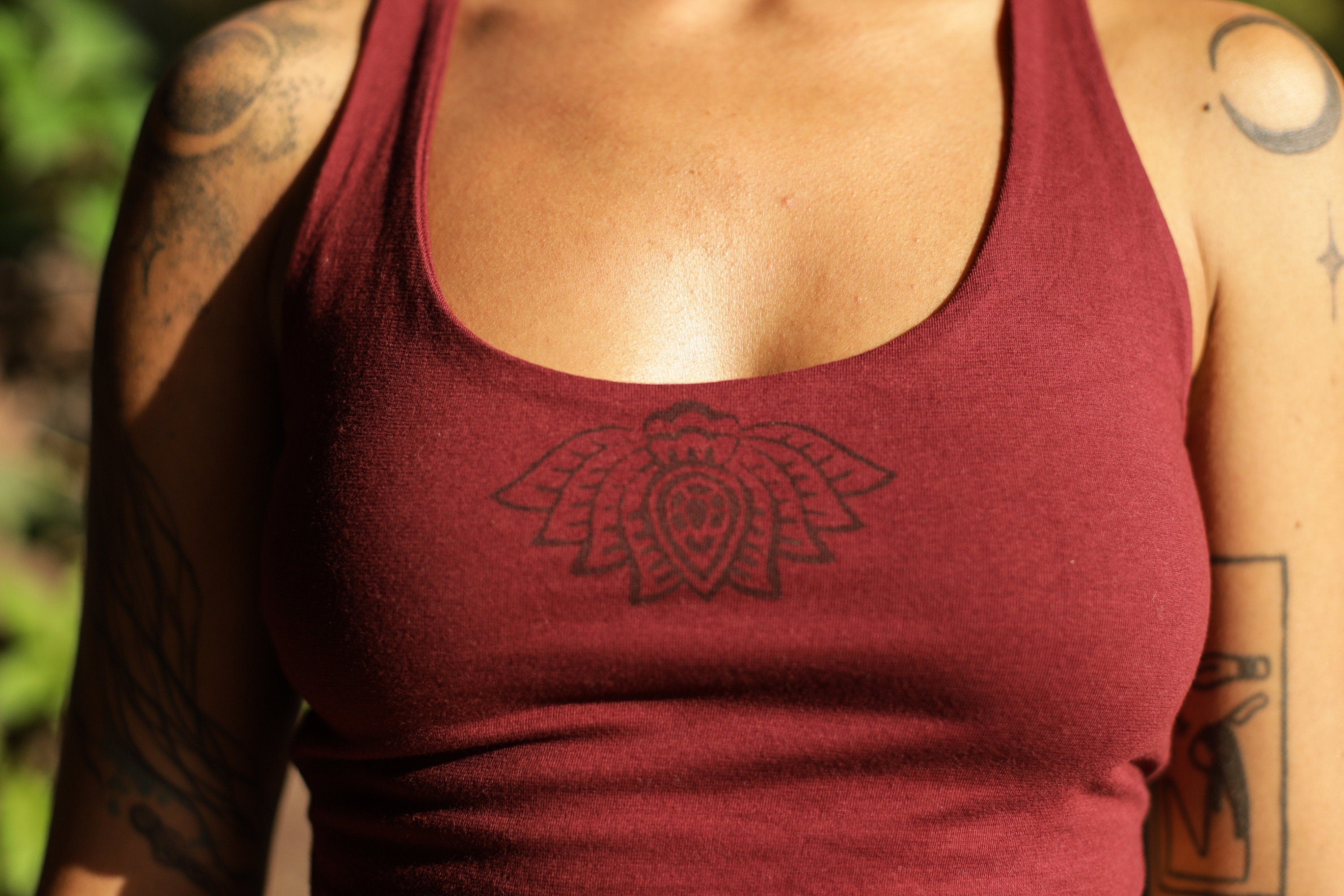 Yoga top with Flower of Life design