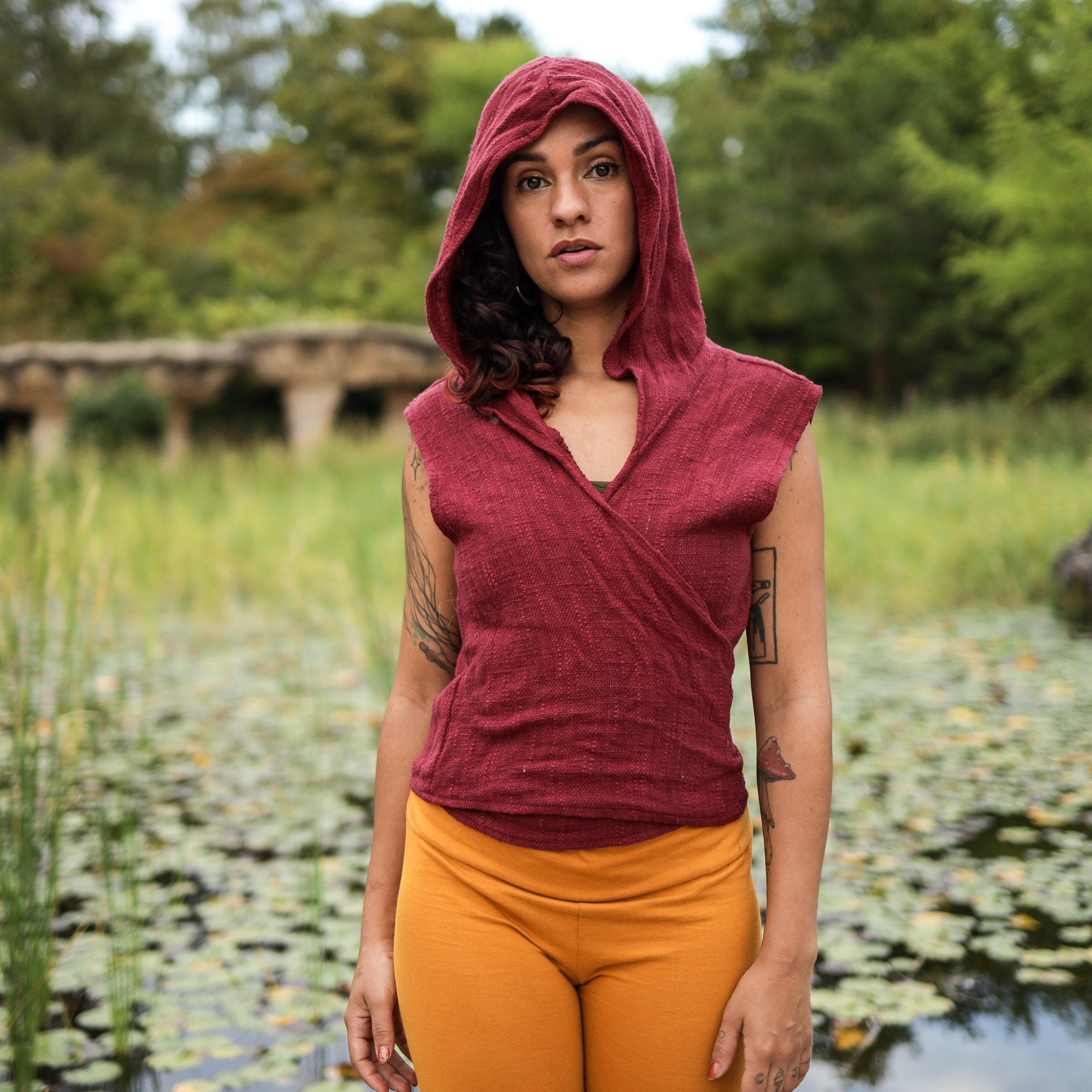 Boho-Wickeloberteil mit Kapuze