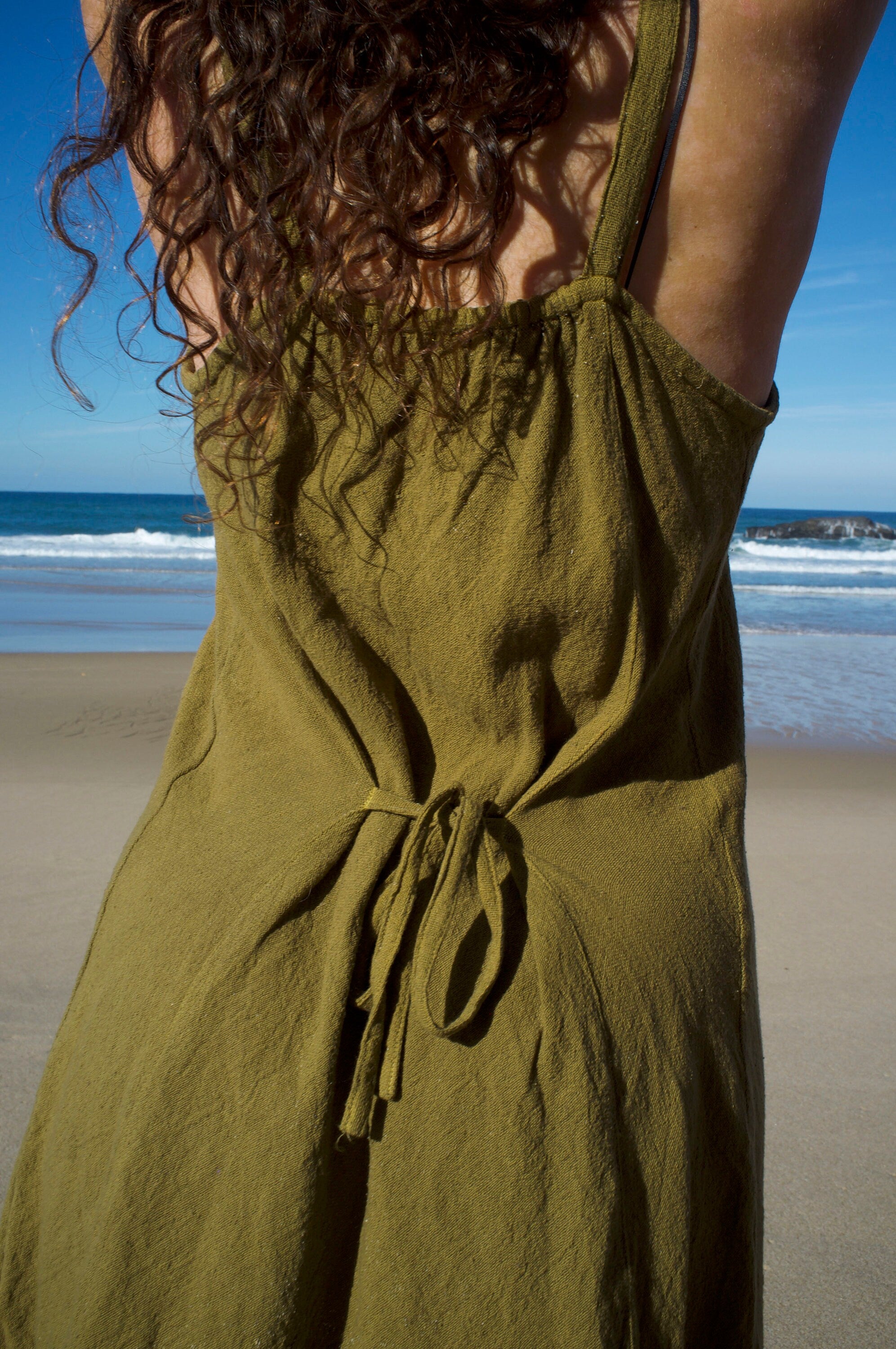 Cotton summer dress with lotus flower