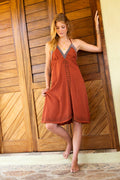 Boho summer Dress with an open back