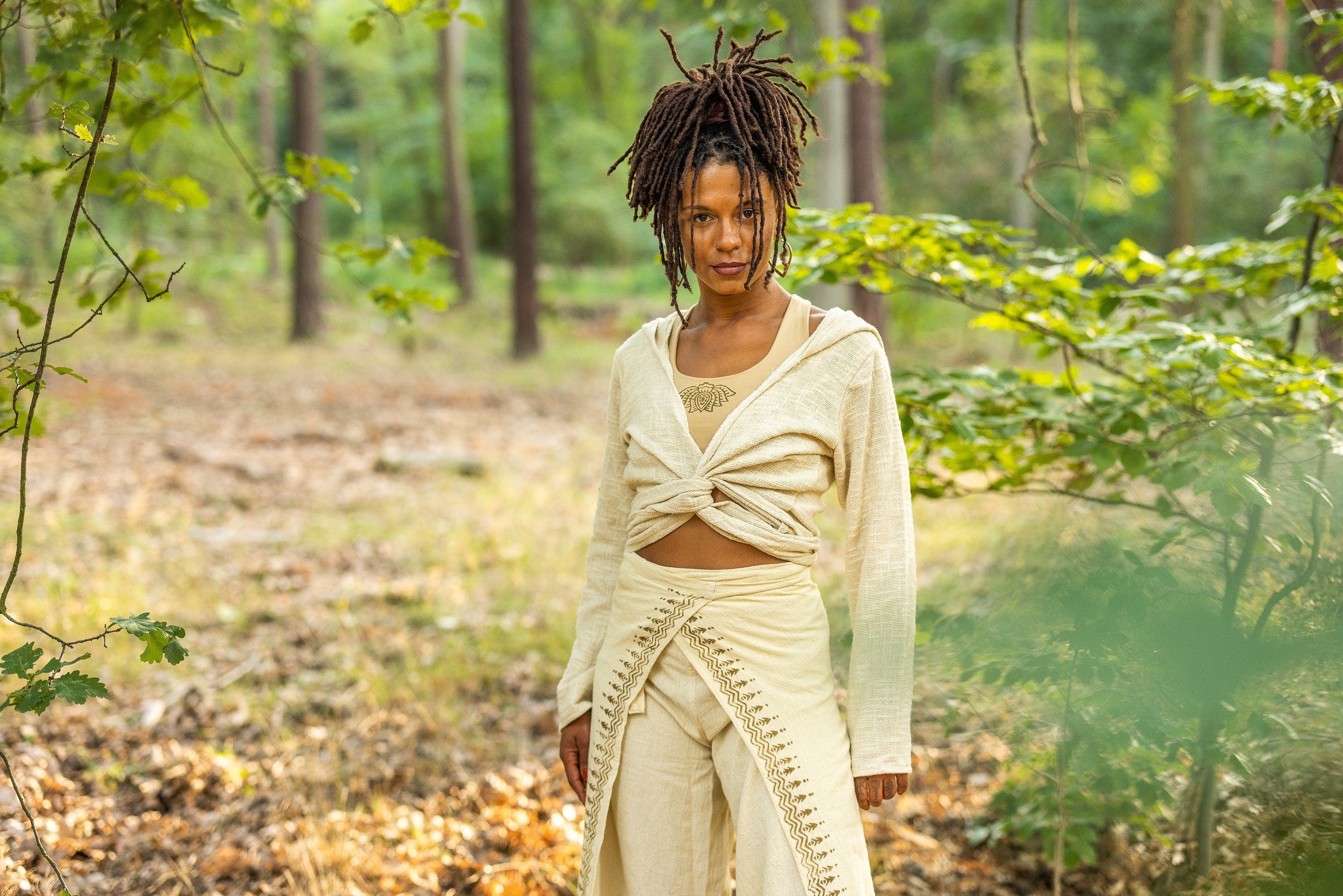 Boho wrap top with hood