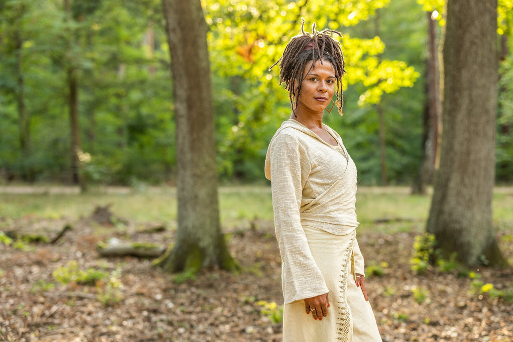 Boho wrap top with hood