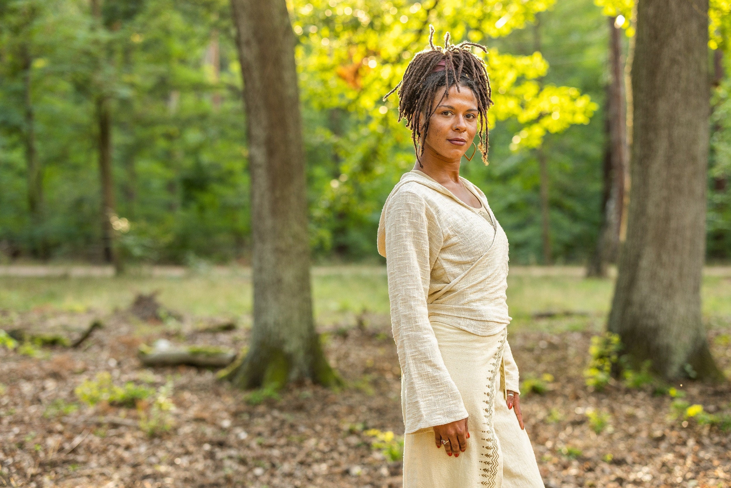 Boho wrap top with hood