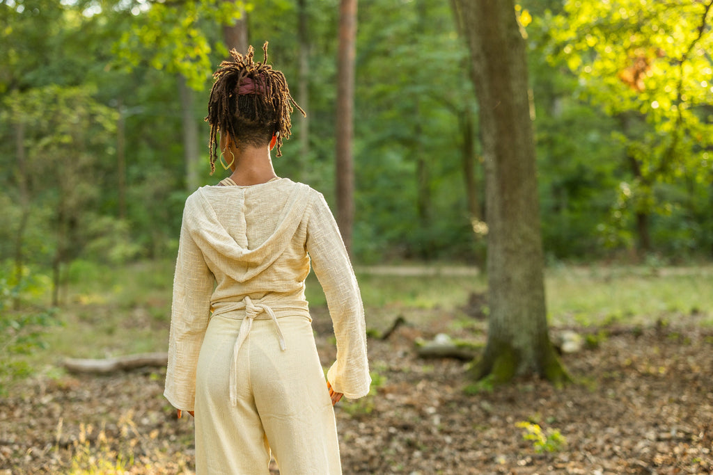 Boho wrap top with hood