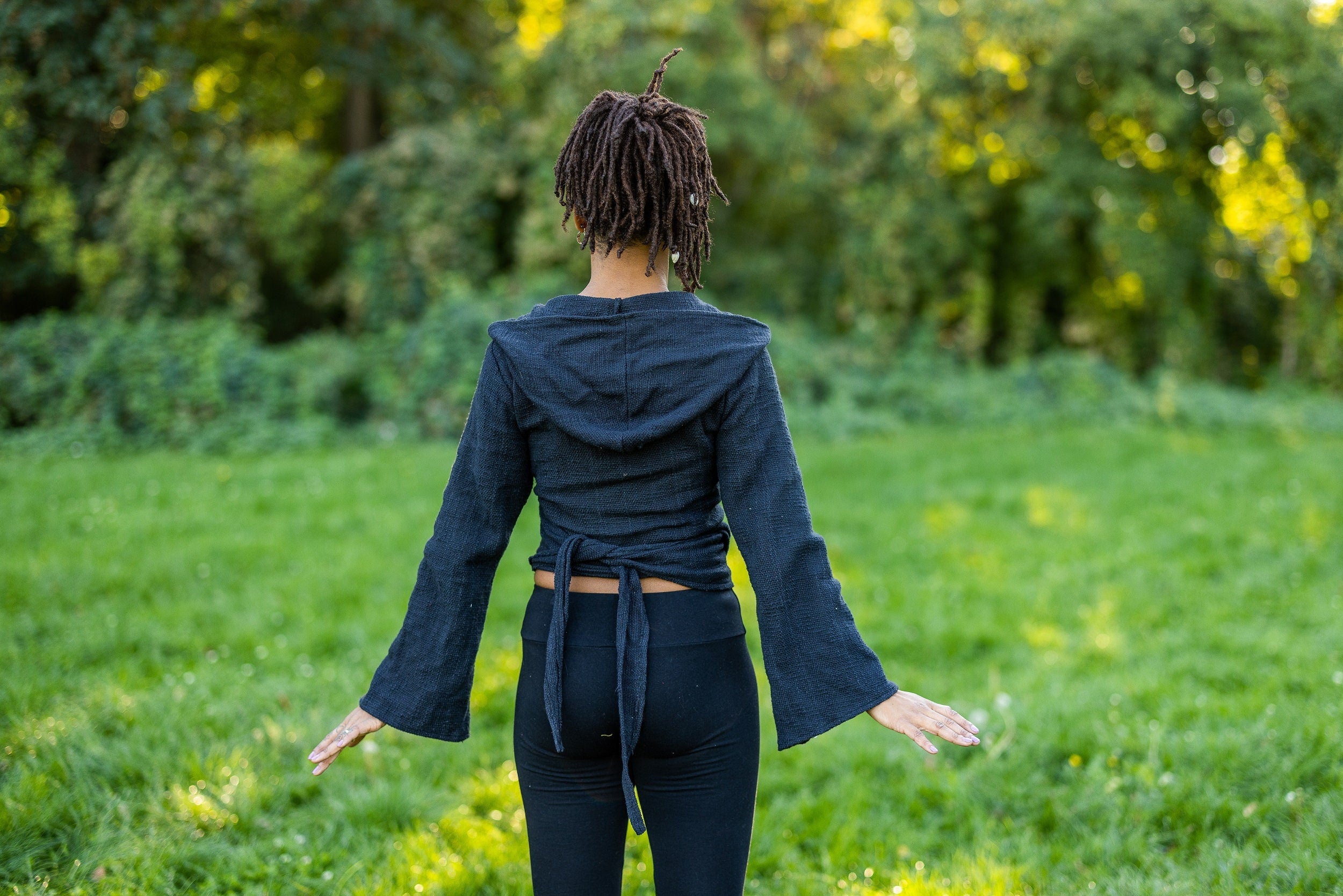 Boho wrap top with hood