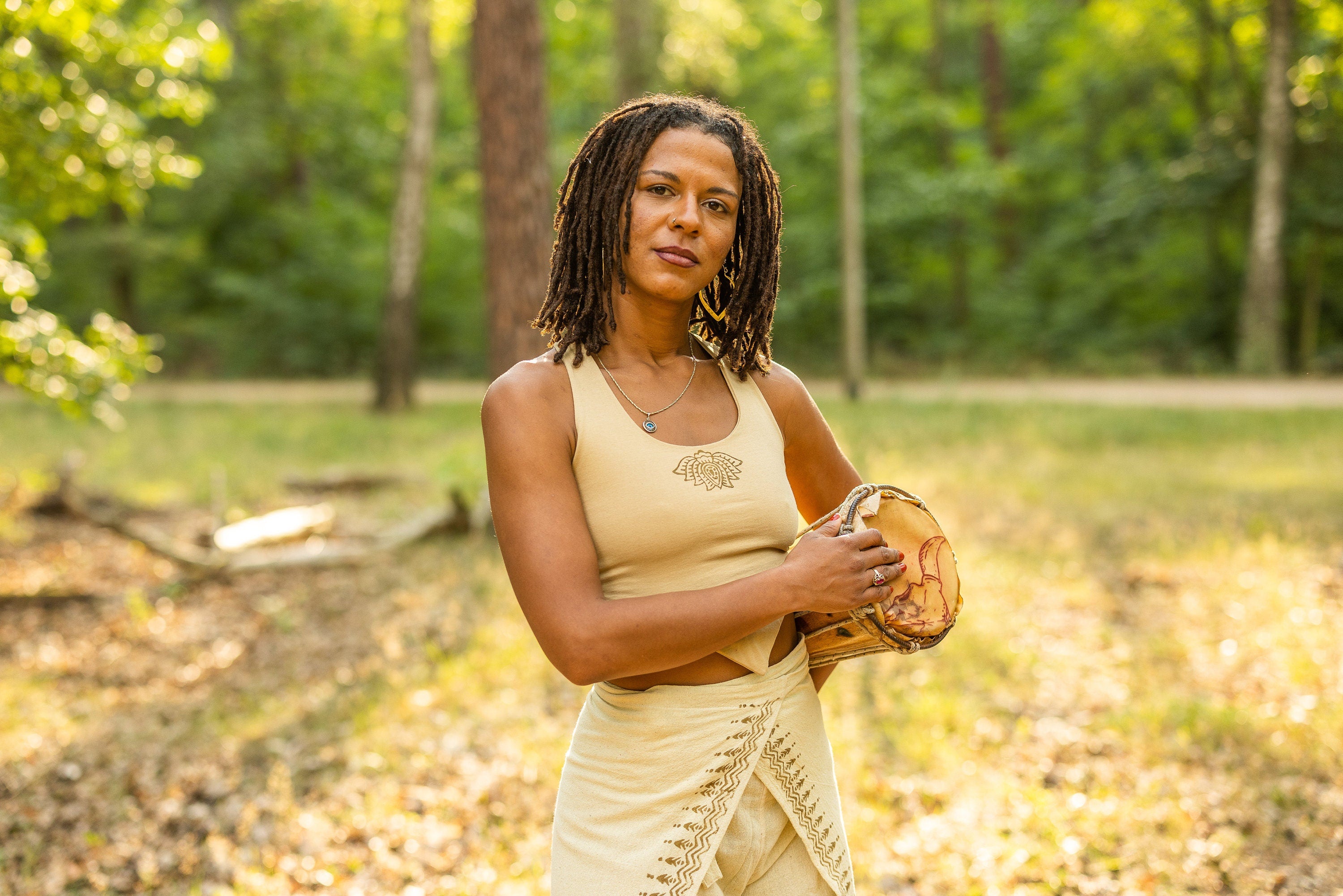 Yoga top with lotus flower