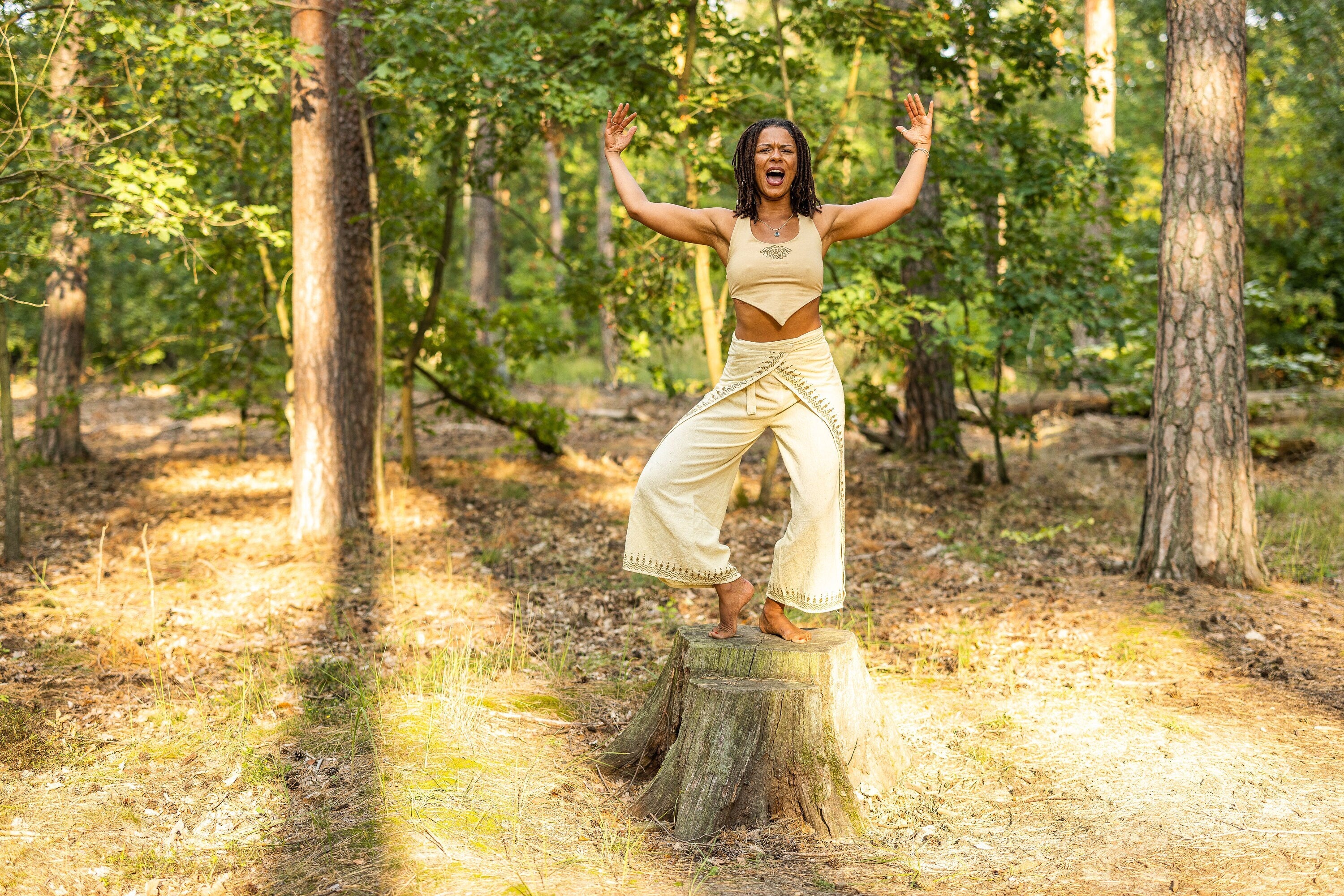 Yoga top with lotus flower
