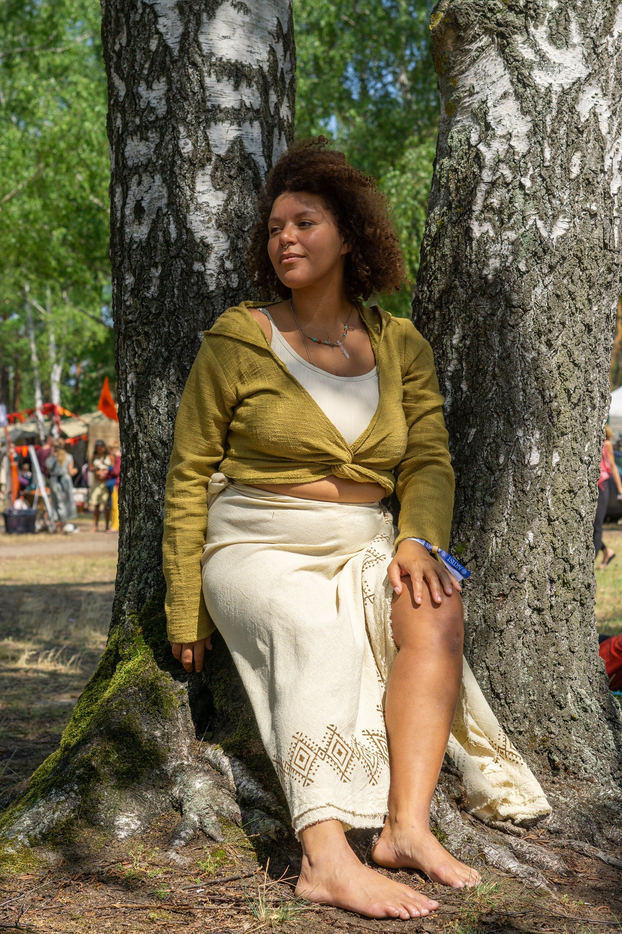 Boho wrap top with hood