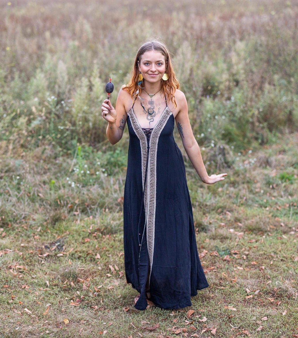 Robe longue bohème noire