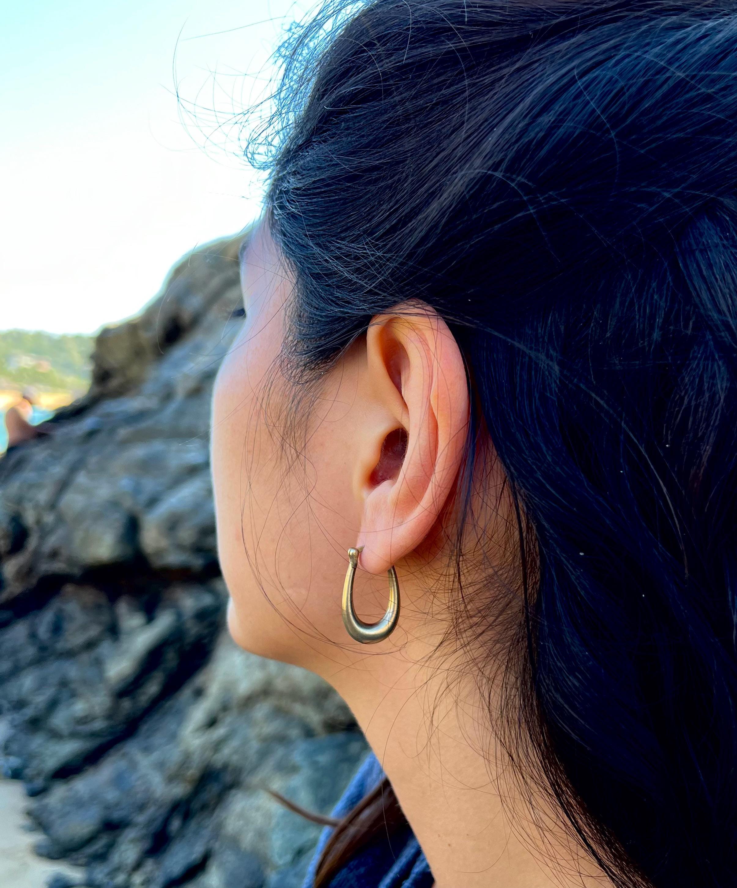 Small matte gold hoops