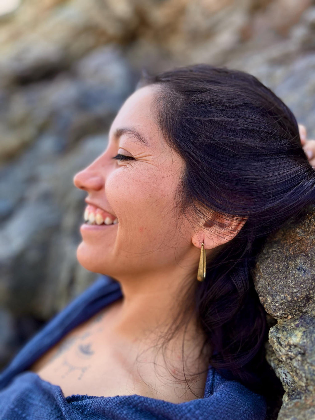 Créoles allongées en or