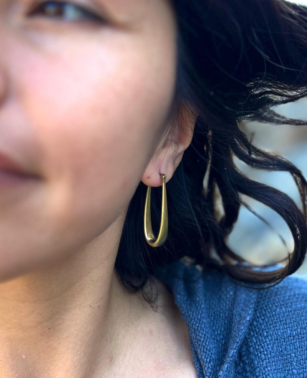 Créoles allongées en or