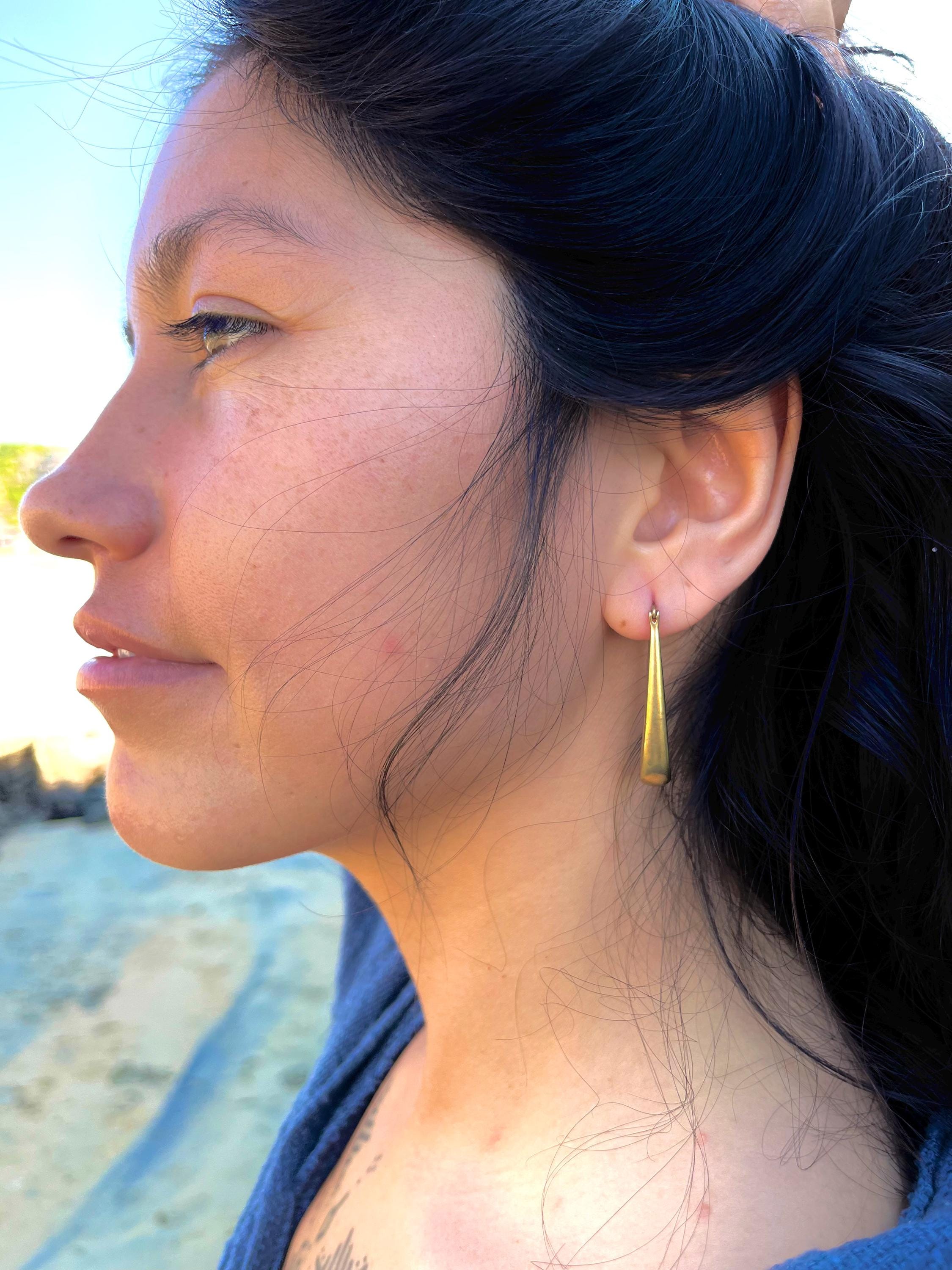 Créoles allongées en or