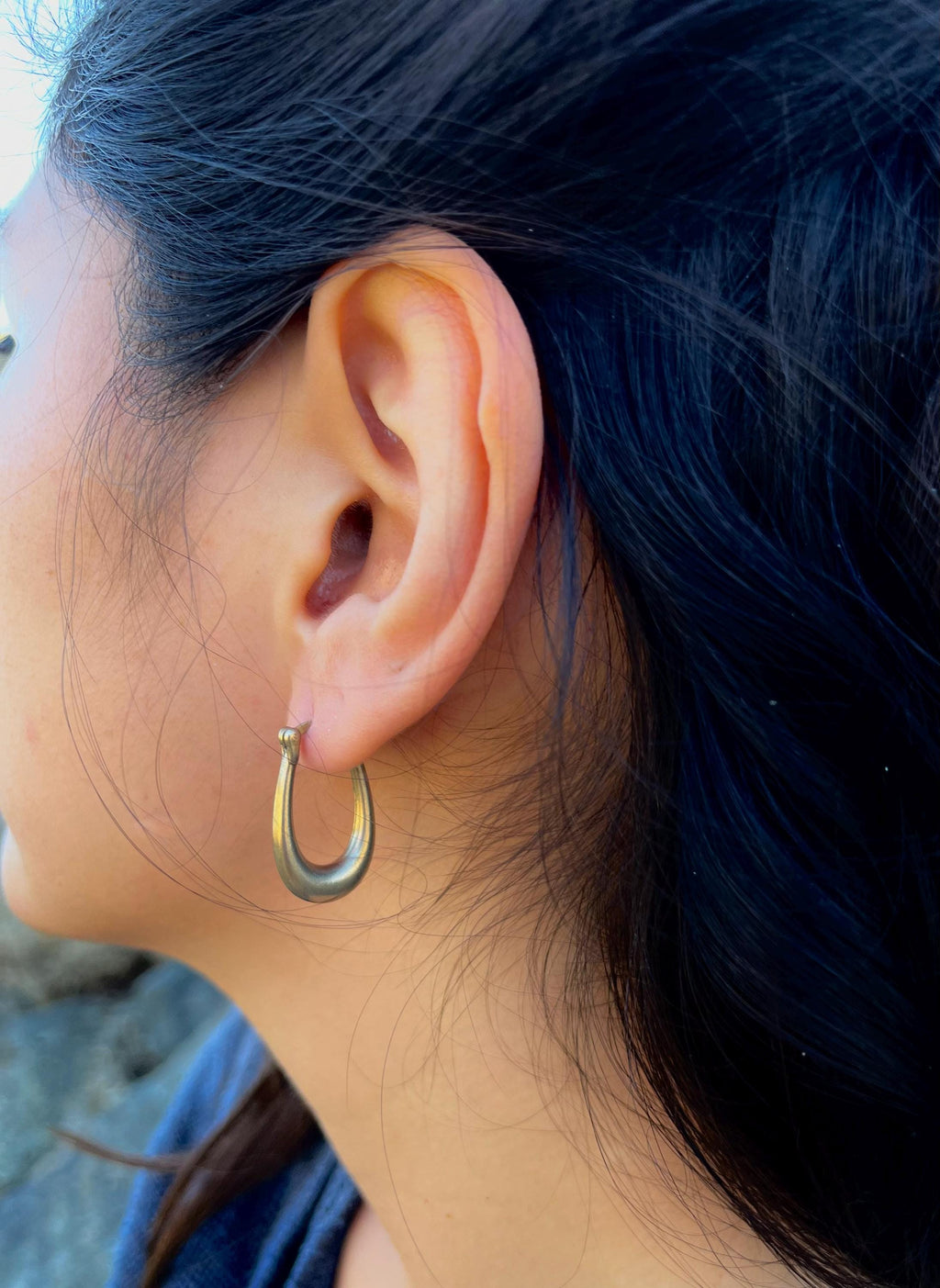 Small matte gold hoops