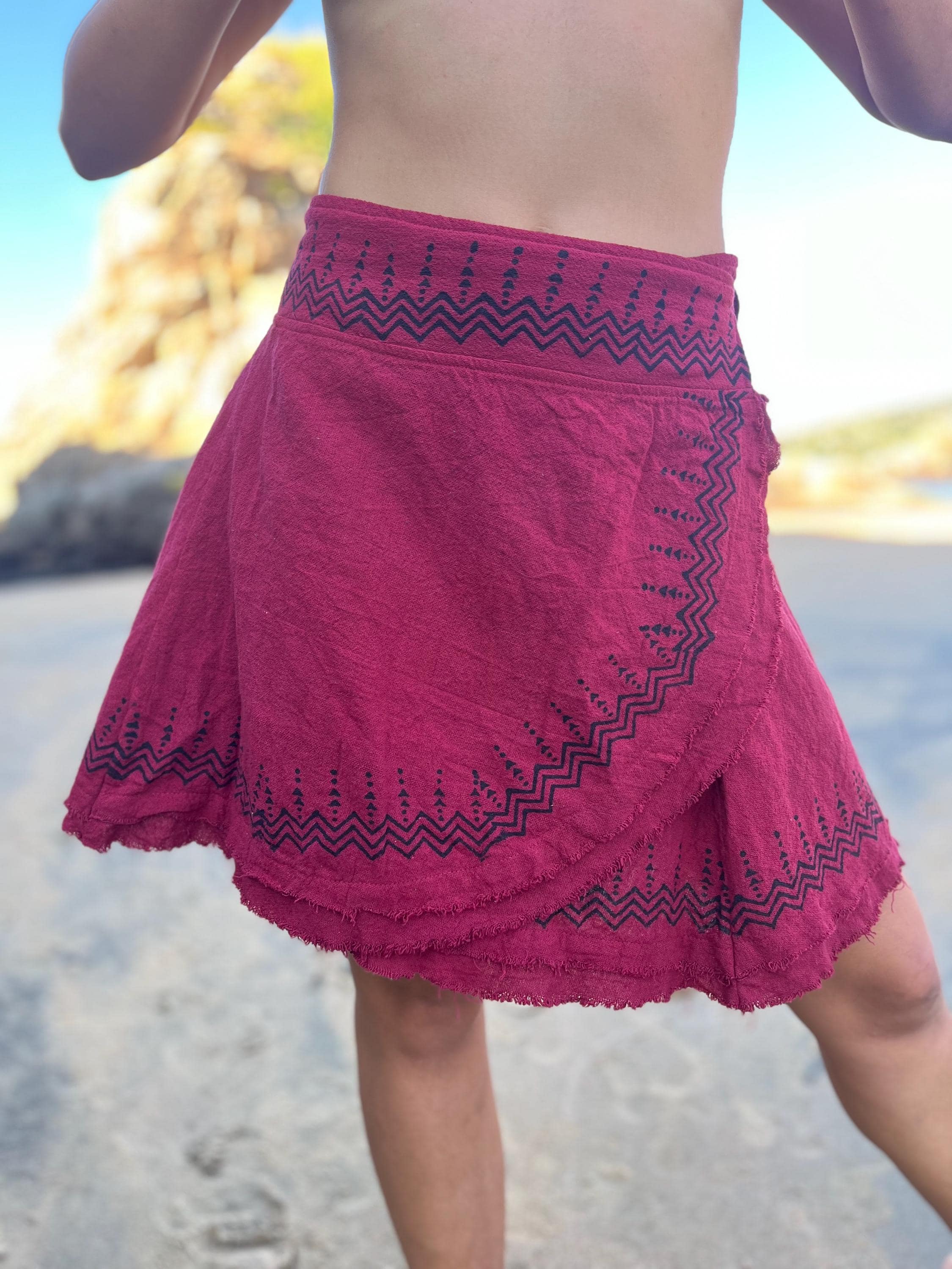 Cotton wrap skirt