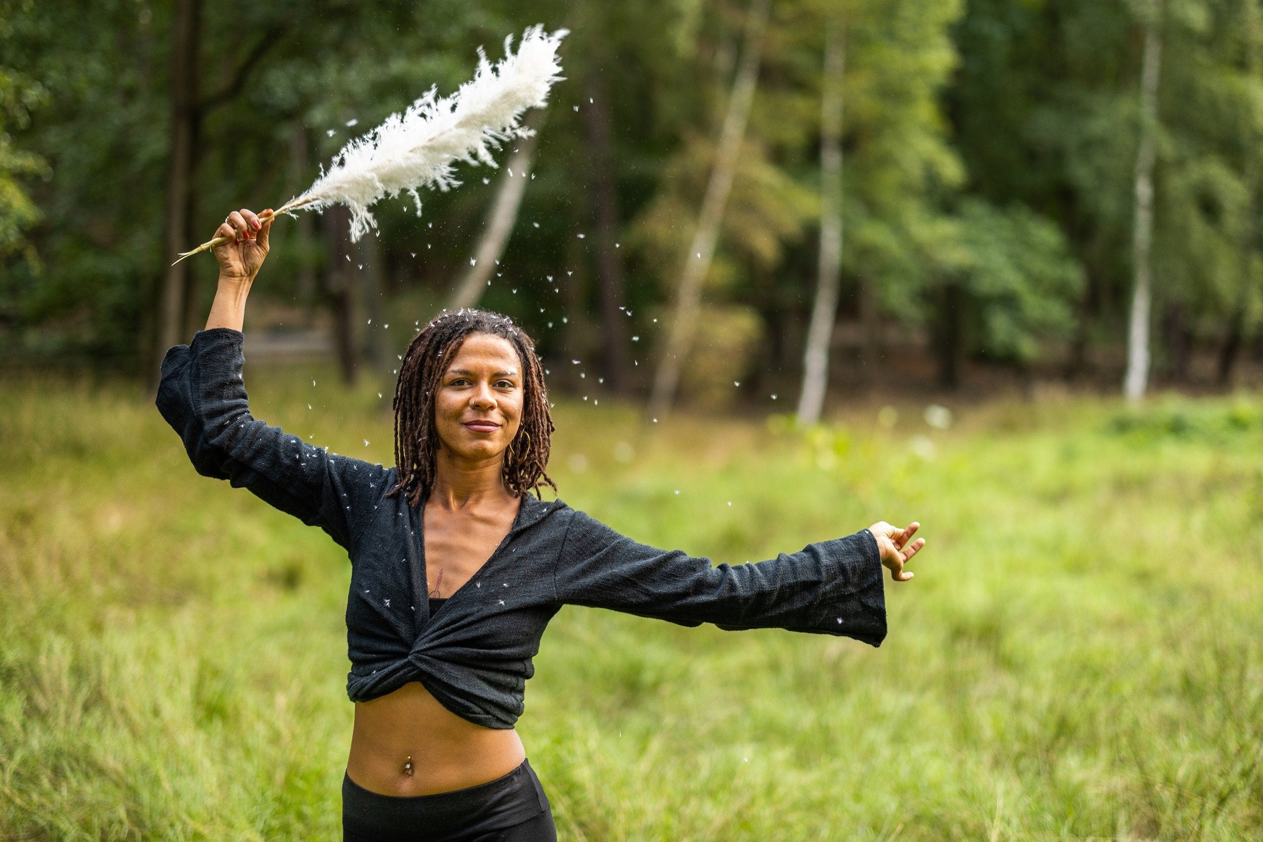 Boho wrap top with hood