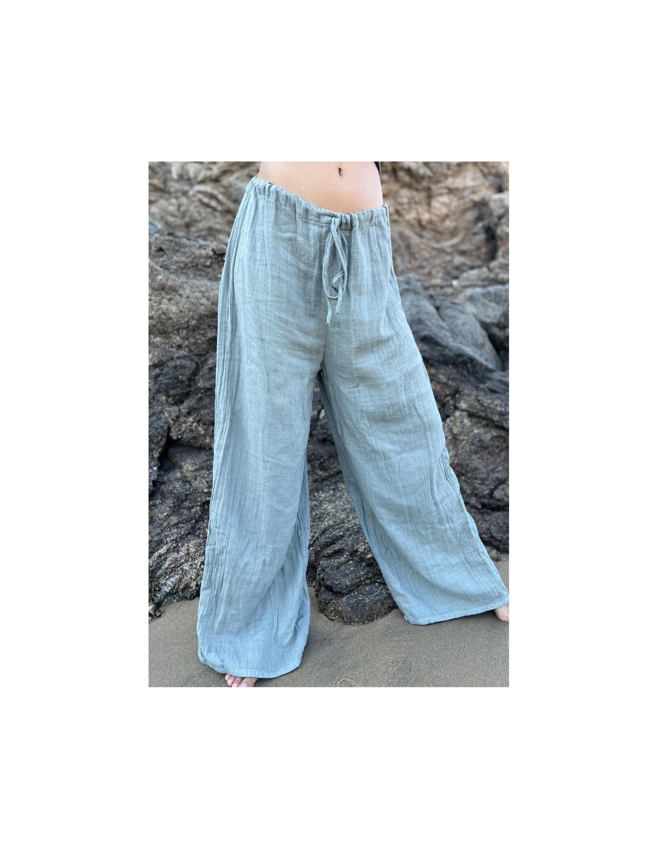 airy summer trousers made of soft muslin fabric