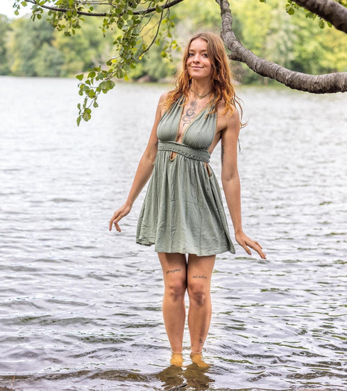 Robe courte en viscose