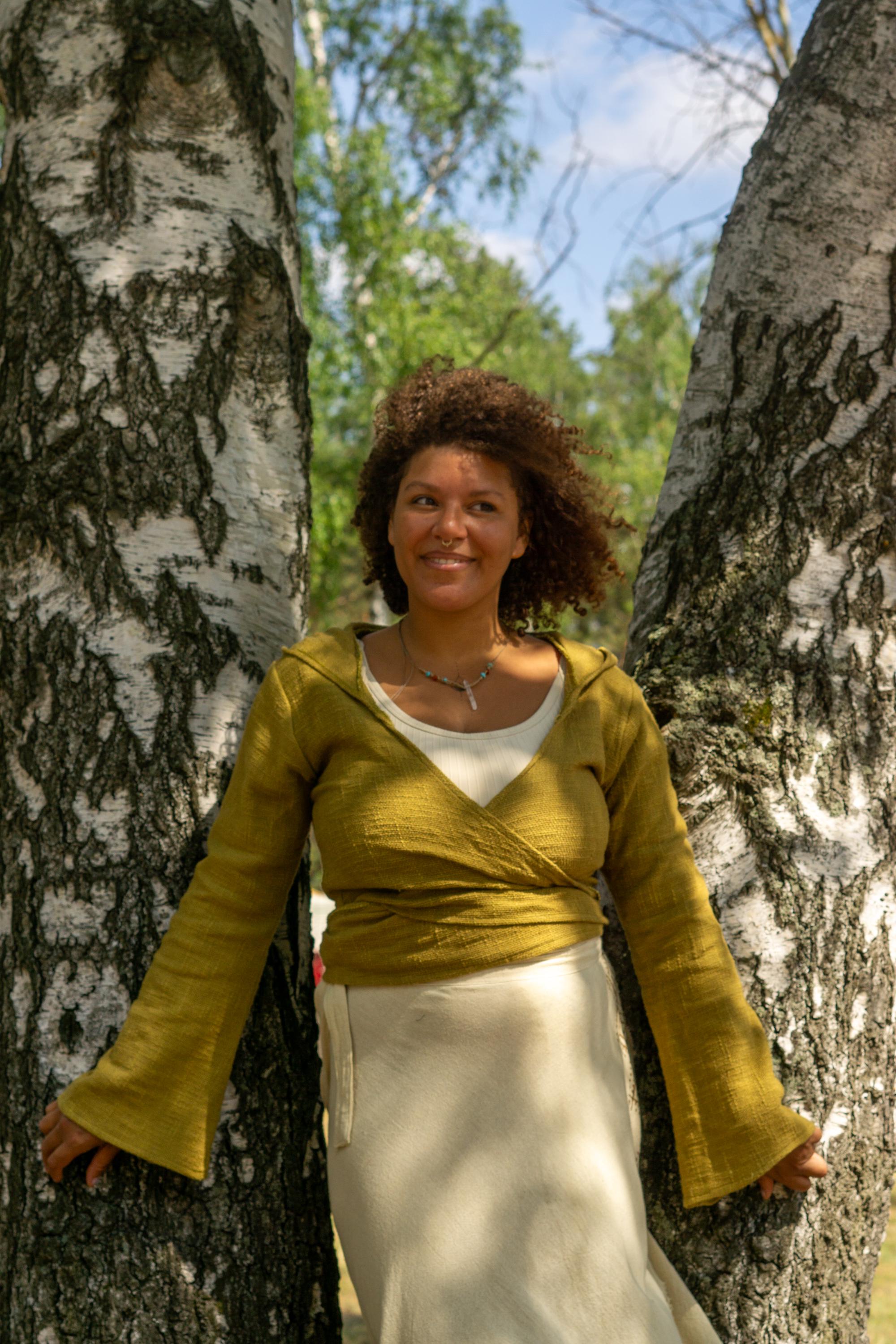 Boho-Wickeloberteil mit Kapuze