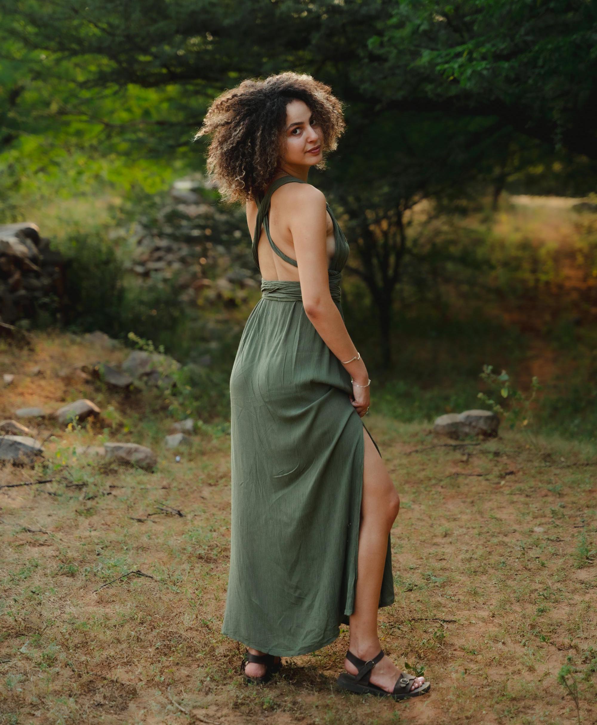 Festive floor-length boho dress, bridesmaid dress