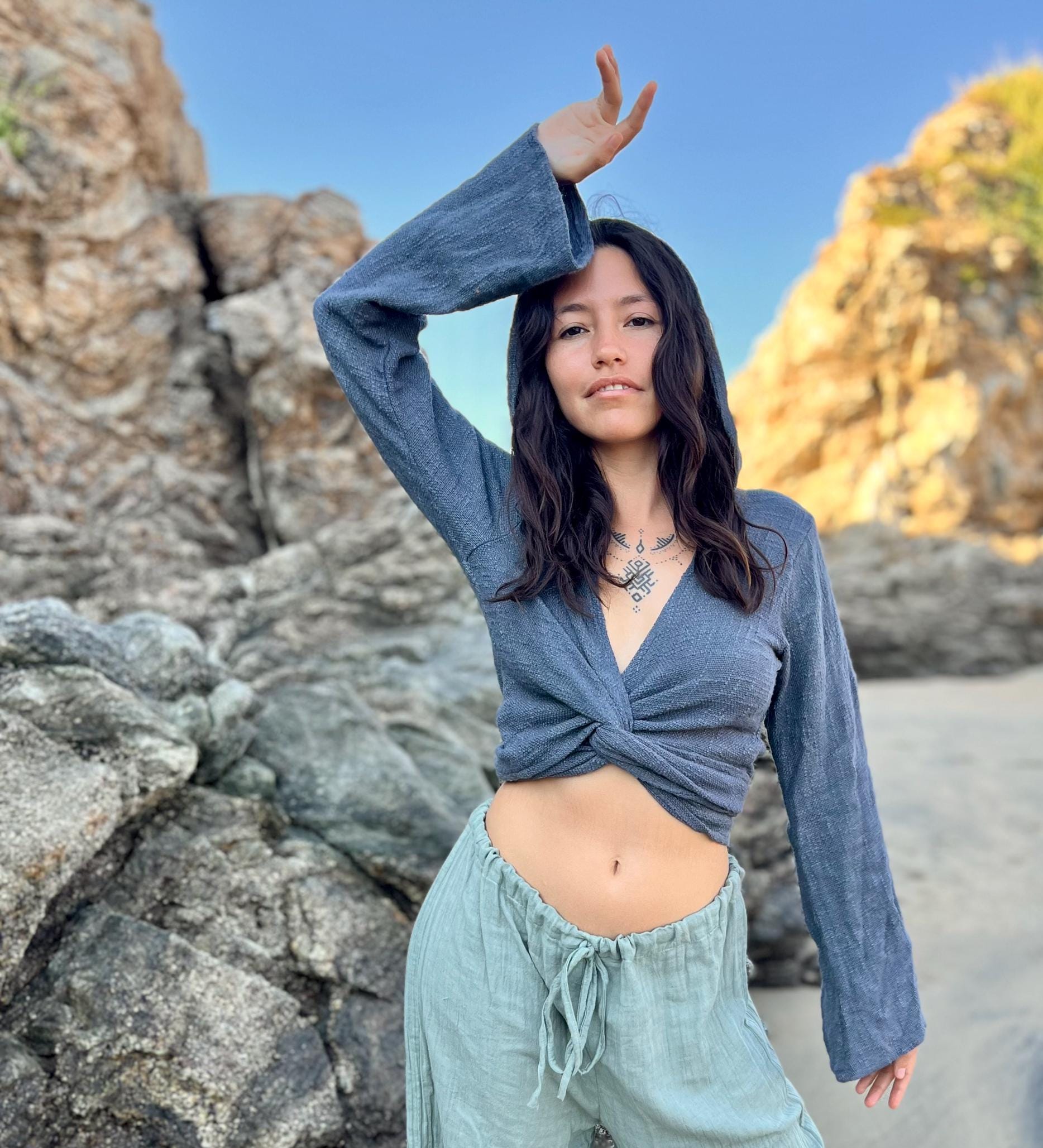 Wrap top boho jacket