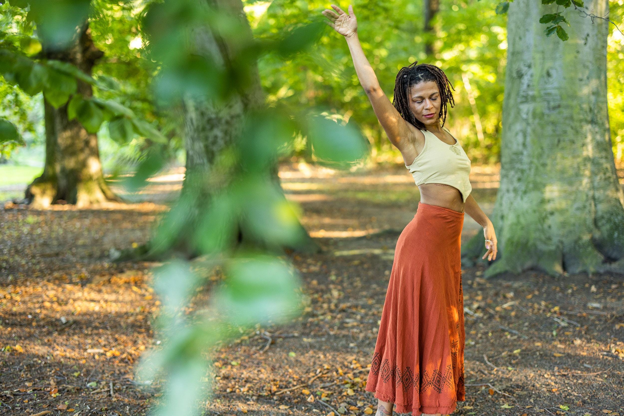 Jupe portefeuille longue naturelle noire, jupe portefeuille longue à motifs, jupe longue en coton, jupe longue maxi