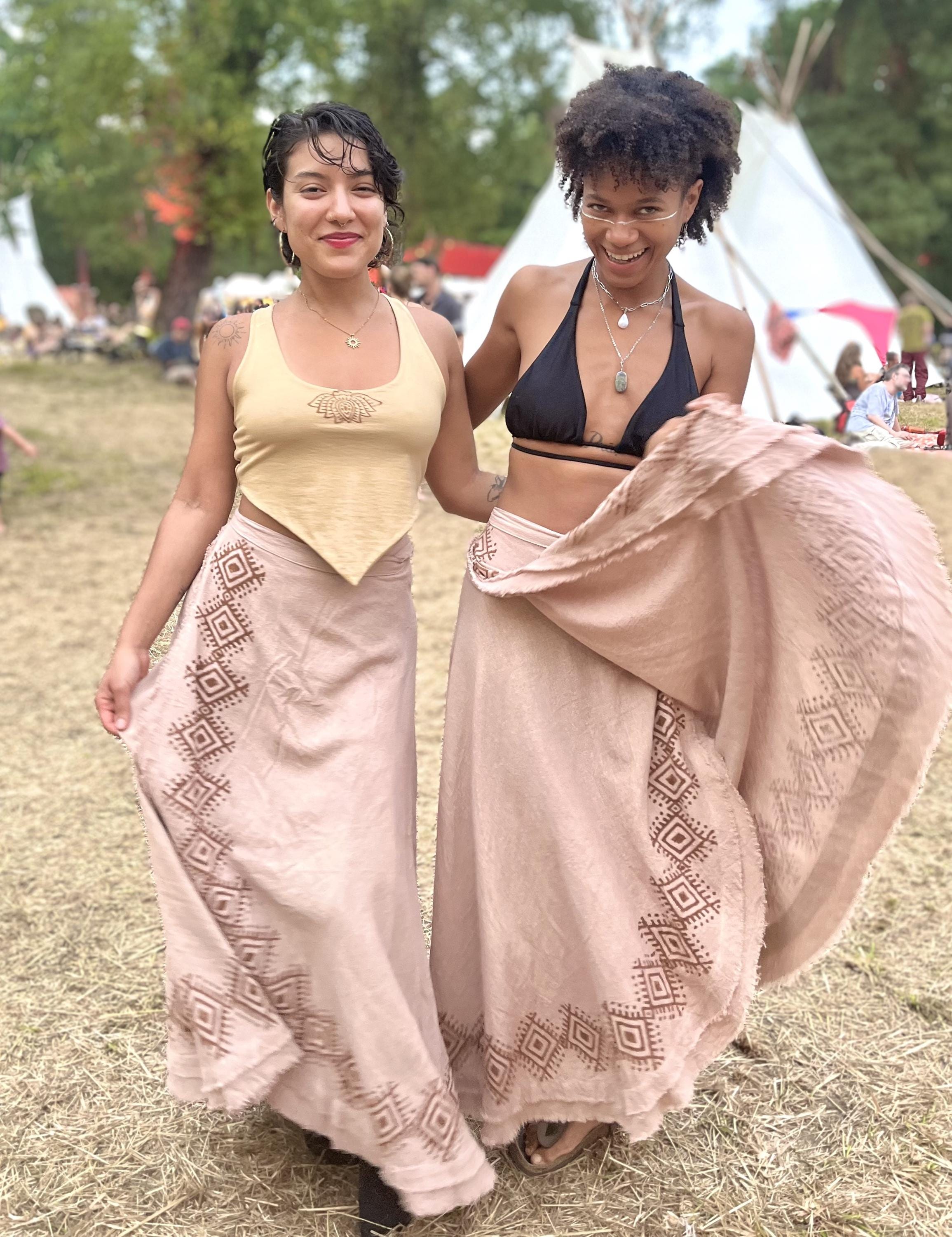 Long cotton wrap skirt