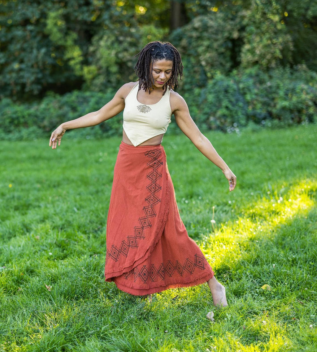 Longue jupe paréo en coton