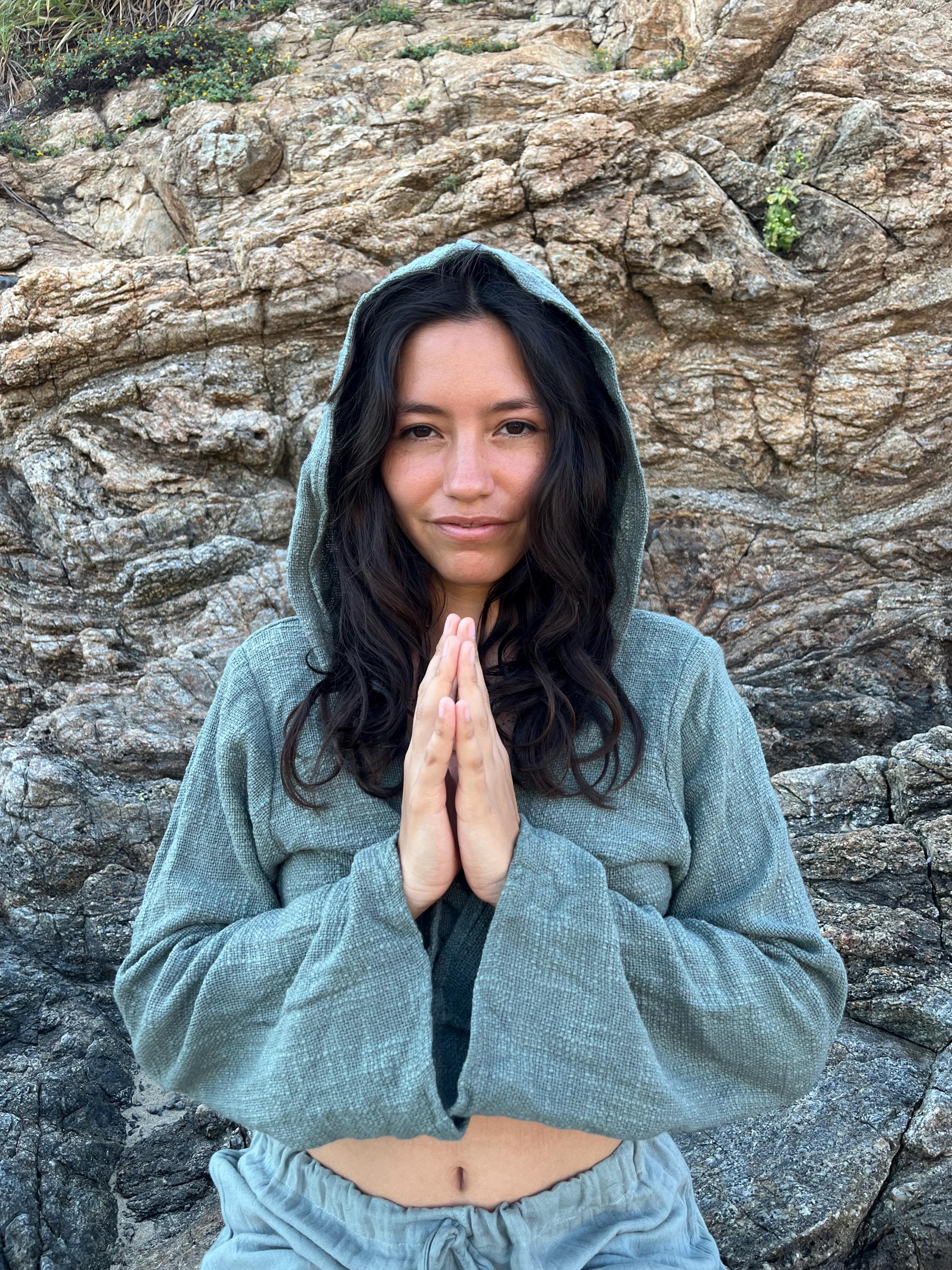 Boho wrap top with hood