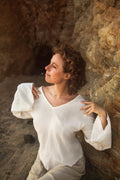 Boho top with bell sleeves, kimono top, fairy top