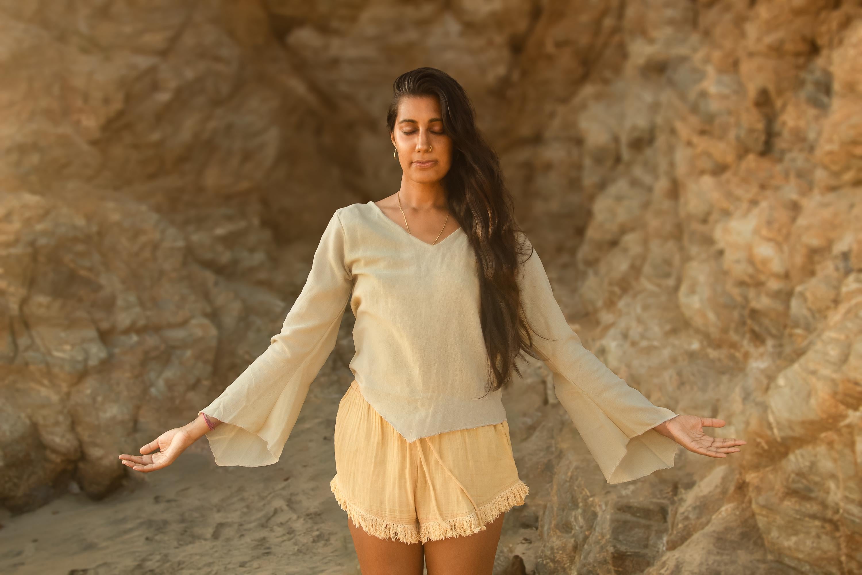 Boho top, long-sleeve top, fairy top