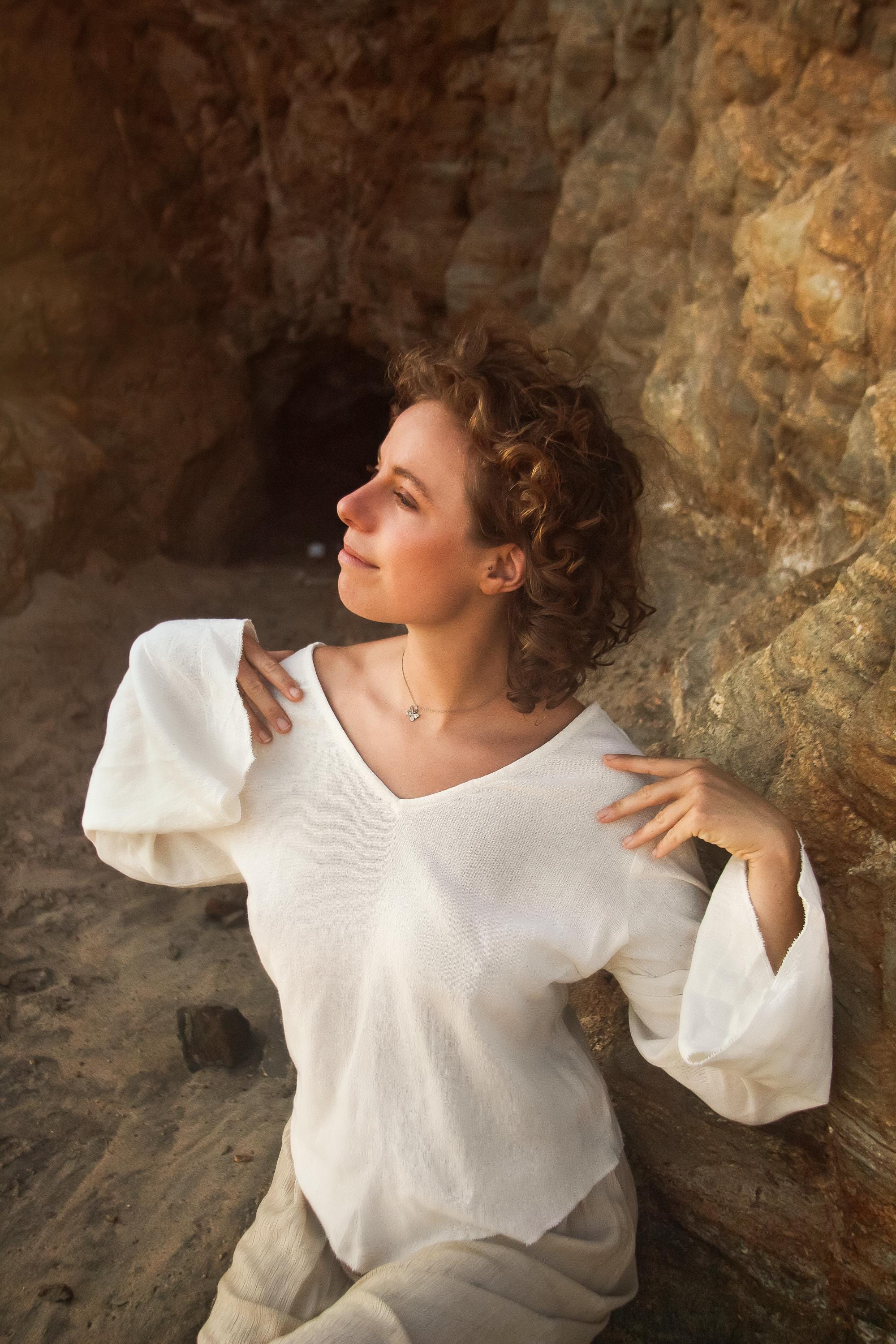 Boho top, long-sleeve top, fairy top