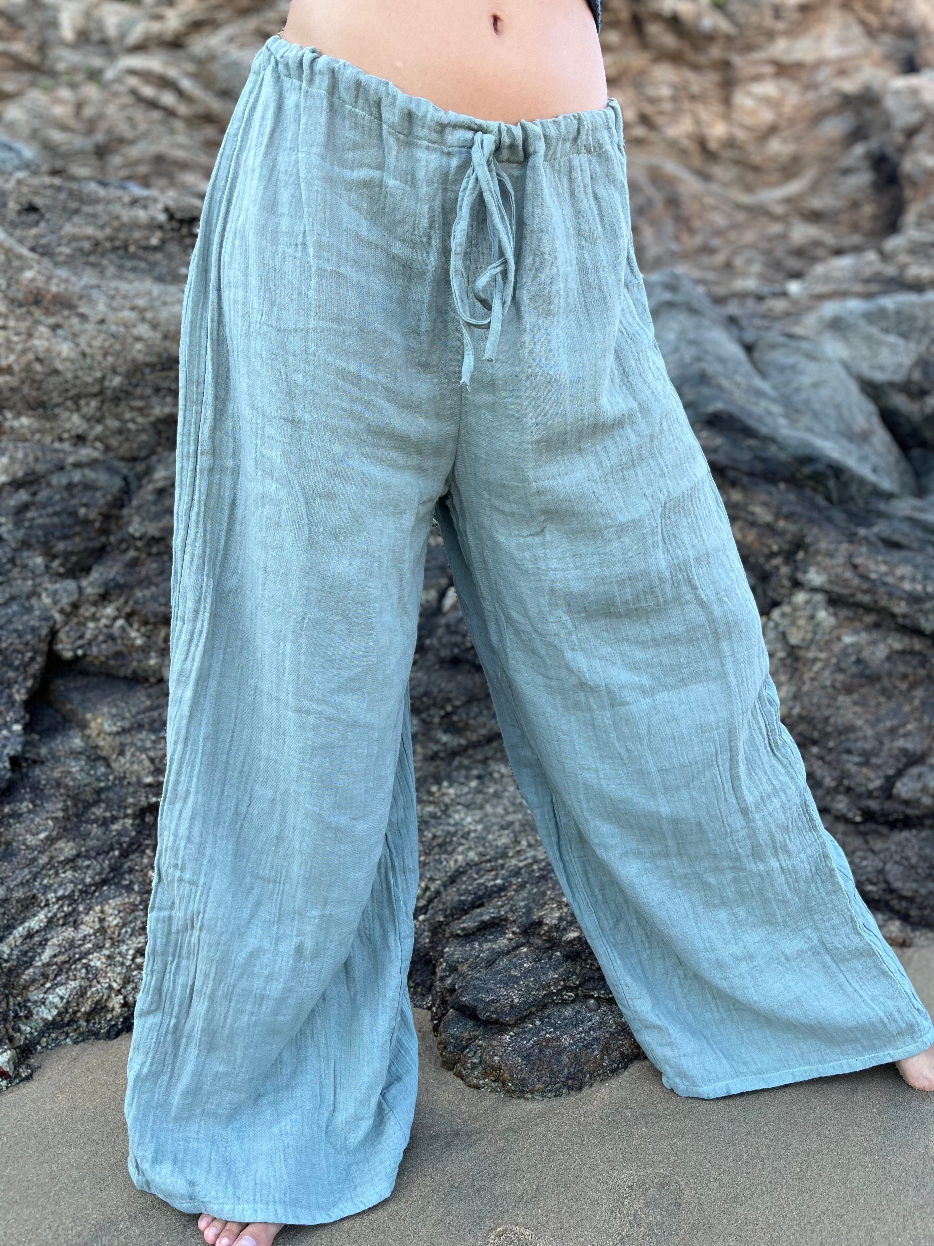 Pantalon décontracté en mousseline douce